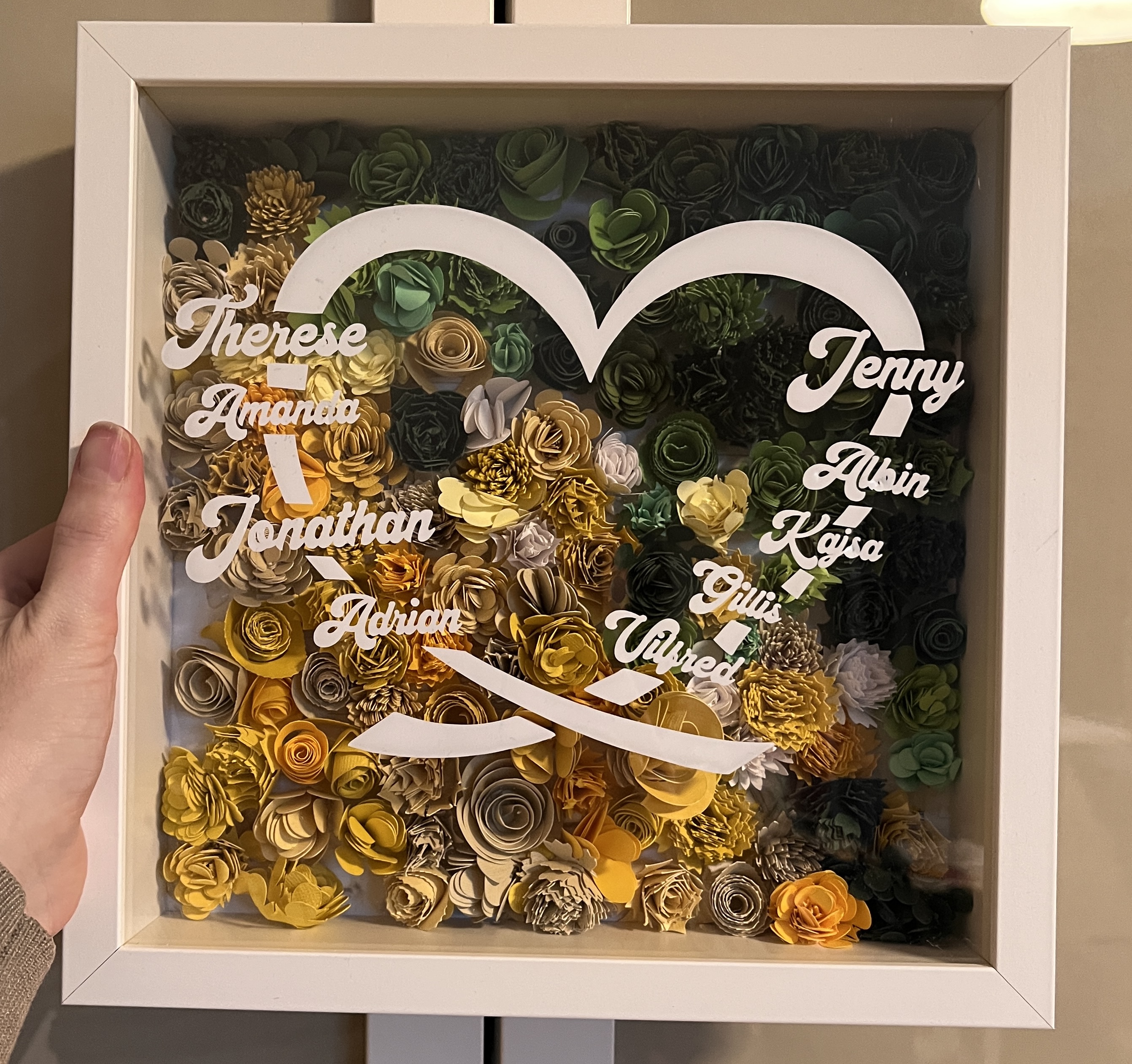 Tavla med pappersblommor